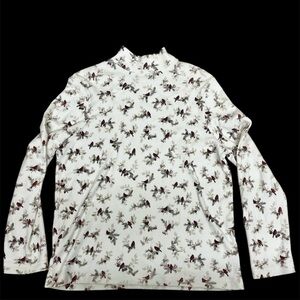 Croft & Barrow Winter Holiday Cardinal Mock Turtleneck, Women’s Petite Large